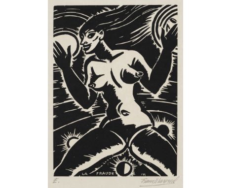 Masereel, FransBlankenberghe, 1889 - Avignon, 1972Blattgröße: 38 x 27,5 cm, o. R.10 Bl.:  "Les ténebres", "Le sommeil", "La f