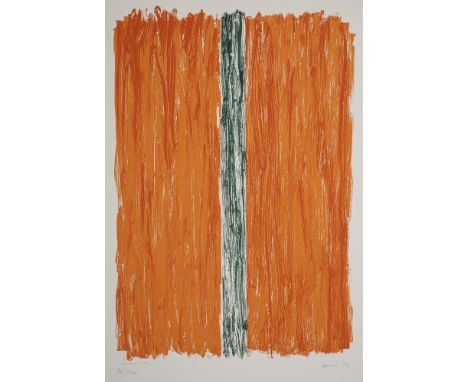 Förg, GüntherFüssen, 1952 - Freiburg i. Br., 2013Blattgröße: 121 x 80 cm, o. R."Grüner Kopfschmerz", 1997. Farbserigraphie au