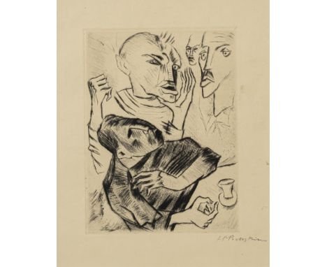 Pechstein, MaxZwickau, 1881 - Berlin, 1955Blattgröße: 22,5 x 17 cm, R."Heidenstamm IV", 1918. Radierung auf Japanpapier. In B