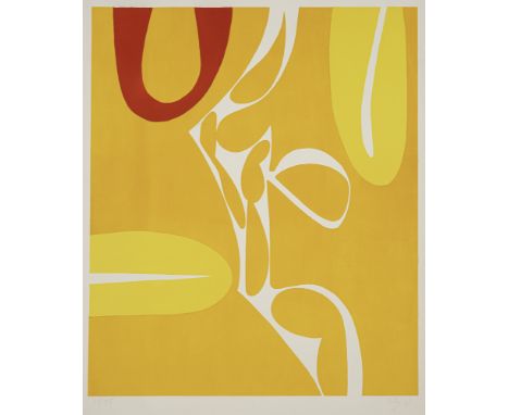Nay, Ernst WilhelmBerlin, 1902 - Köln, 1968Blattgröße: 75,5 x 64 cm; 65 x 55 cm, o. R."Farblitho 1967 - 3", 1967. Farblithogr
