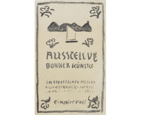 Macke, AugustMeschede, 1887 - Champagne, 191413,3 x 8,2 cm, R."Ausstellungsentwurf V: Segelboot vor dem Drachenfels, durch Bl