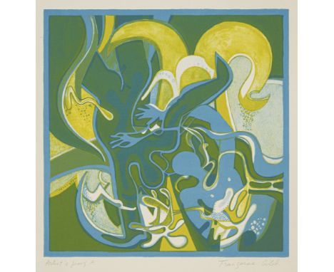 Gilot, FrancoiseNeuilly-sur-Seine, 1921 - New York, 202328 x 28 cm, o. R.Waves, 1975. Farblithografie auf Bütten. In Bleistif