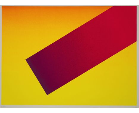 Geiger, RupprechtMünchen, 1908 - 2009Blattgröße: 68 x 90 cm, o. R."Dynamik der Farbe", 2006. Farbserigraphie auf leichtem Büt