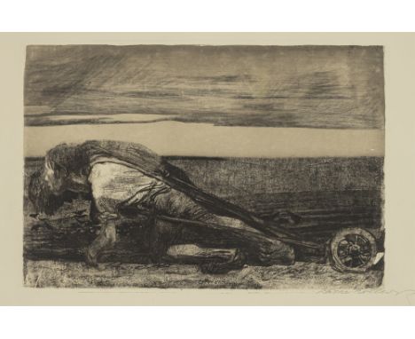Kollwitz, KätheKönigsberg, 1867 - Moritzburg, 194531,4 x 45,3 cm, R."Die Pflüger", 1906. Radierung auf Bütten aus der Folge "