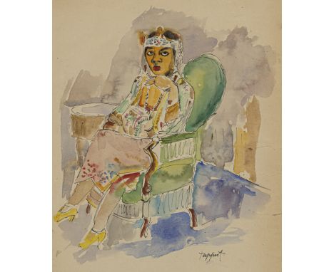 Tappert, GeorgBerlin, 1880 - 195730 x 24 cm, R.Mademoiselle Zaida, um 1929. Tusche und Aquarell auf Papier. In Tusche unten r