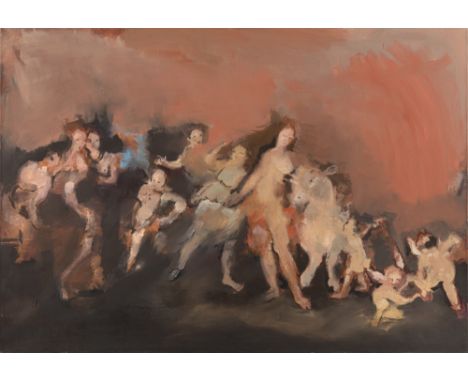Schotten, UtaHaarlem, 1972106 x 150 cm, o. R."Workship with golden calf", 2010. Öl auf Leinwand. In Bleistift rückseitig sign