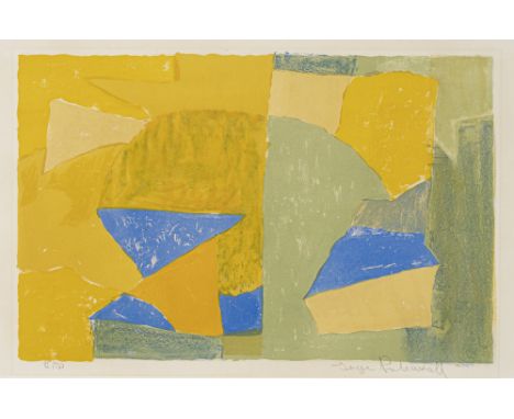Poliakoff, SergeMoskau, 1900 - Paris, 196933 x 50 cm, R."Komposition in Gelb, Grün, Blau und Rot", 1956. Farblithografie auf 