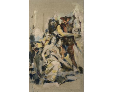 Schotten, UtaHaarlem, 1972150 x 90 cm, o. R."Deconstruction", 2008. Öl auf Leinwand. In Faserstift rückseitig auf dem Keilrah