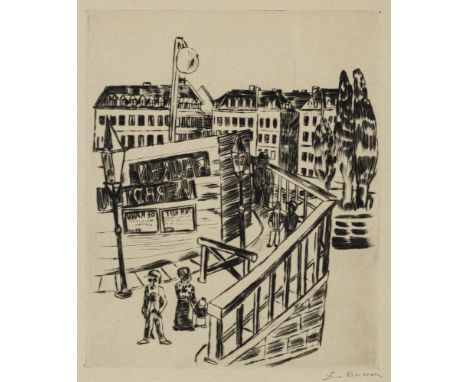 Beckmann, MaxLeipzig, 1884 - New York, 195029 x 23,5 cm, R."Holzbrücke", 1922. Radierung auf Velin. In Bleistift unten rechts