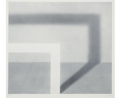 Richter, GerhardDresden, 1932Blattgröße: 59,5 x 64,5 cm; 49,6 x 54,6 cm, o. R"Schattenbild II", 1968. Lichtdruck in zwei Blau