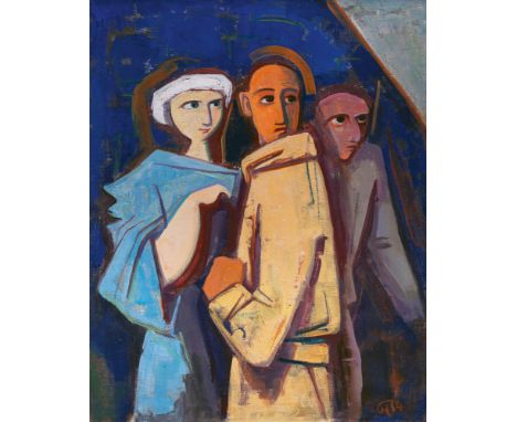 Hofer, KarlKarlsruhe, 1878 - Berlin, 1955100,5 x 80,5 cm, R."Paar mit Drittem (2)", 1954. Öl auf Leinwand. In Öl unten rechts