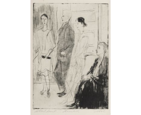 Nesch, RolfOberesslingen, 1893 - Oslo, 1975Blattgröße: 41 x 28 cm; 35 x 24,5 cm, o. R."Hausball", 1927 oder 1928. Radierung a