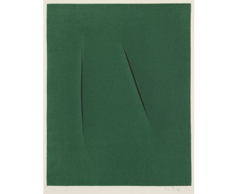 Fontana, LucioRosario de Santa Fe, 1899 - Comabbio, 1968Blattgröße:  35,5 x 27,5 cm; 31,5 x 24,5 cm, R.Concetto spaziale, 195