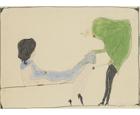 Janssen, HorstHamburg, 1929 - 199529 x 39 cm, R.Ohne Titel, 1966. Bleistift und Farbkreide auf Papier. In Bleistift unten rec