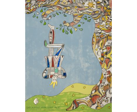 Saint Phalle, Niki deNeuilly-sur-Seine, 1930 - San Diego, 200276 x 56,5 cm, o. R."The hanged man card no XII", 1999. Farblith