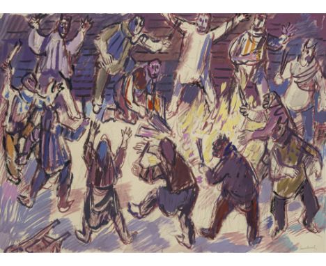 Sauerbruch, HansMarburg, 1910 - Konstanz, 199649 x 68 cm, R.Alemannische Fasnacht. Tempera auf Papier. In Bleistift unten rec