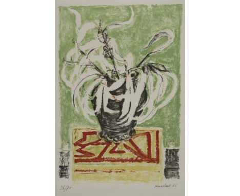 Heckel, ErichDöbeln, 1883 - Hemmenhofen, 197051,2 x 36 cm, R."Eukalyptusblätter", 1966. Farblithografie auf Bütten. In Bleist