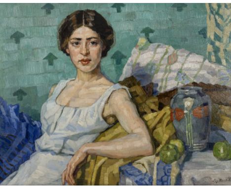Bandell, Eugenie (Frankfurt, 1858 - 1918)Damenbildnis (Wilhelmine), 1909. Öl auf Leinwand. In Öl unten rechts signiert sowie 