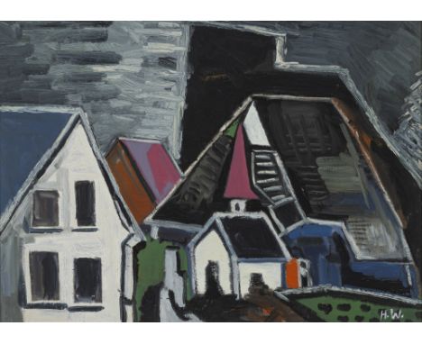 Wiehl, HermannNussbach/Trieberg, 1900 - St. Georgen, 197853 x 73 cm, R.Schwarzwalddorf. Öl auf Hartfaserplatte. In Öl unten r