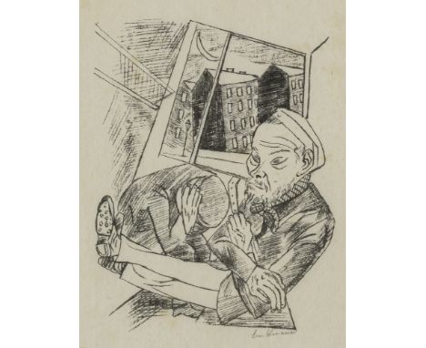 Beckmann, MaxLeipzig, 1884 - New York, 1950Blattgröße: 31 x 24,5 cm, R."Vorstadtmorgen", 1920. Lithografie auf Japanpapier au