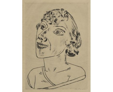 Beckmann, MaxLeipzig, 1884 - New York, 1950Blattgröße: 49,5 x 35,5 cm, R."Sarika", 1922. Radierung auf Japanpapier. In Bleist