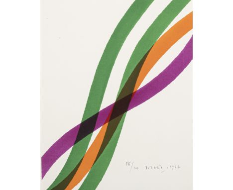 Portfolio "Hommage à Hans Arp"Mappenformat: 23 x 17,7 x 1 cm10 von ursprünglich 14 Grafiken von Bryen, Dorazio, Hartung, Heil