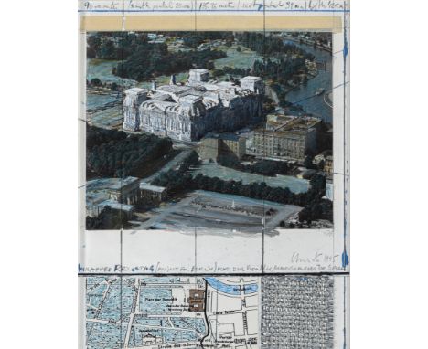 Christo, d.i. Christo JavacheffGabrowo/Bulgarien, 1935 - New York, 202028 x 21,5 cm, R."Wrapped Reichstag (Project for Berlin