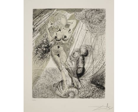 Dalí, SalvadorFigueras, 1904 - Cadaques, 1989Blattgröße: 76 x 56 cm; 49,5 x 39,5 cm, o. R."Aphrodite", 1963 - 1965. Farbradie