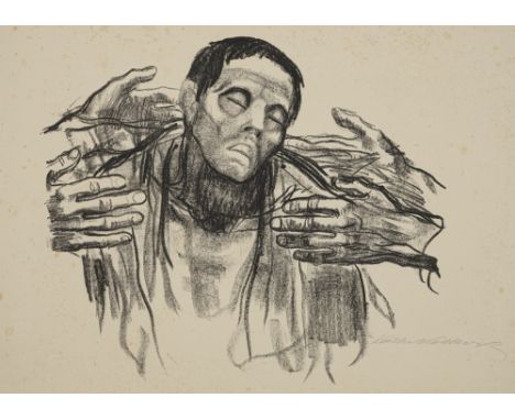 Kollwitz, KätheKönigsberg, 1867 - Moritzburg, 1945Blattgröße: 50 x 63,5 cm, o. R."Helft Russland", 1921. Lithografie auf Bütt