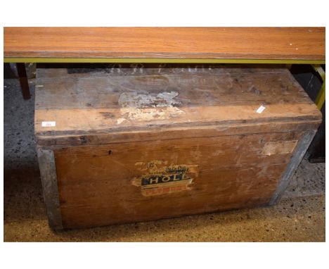 LARGE PINE FRAMED STORAGE TRUNK 