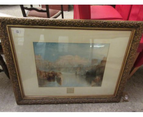 FRAMED PRINT AFTER TURNER’S “THE AGRIPPINA” IN ORNATE FRAME, FRAME SIZE APPROX 88CM X 67CM 