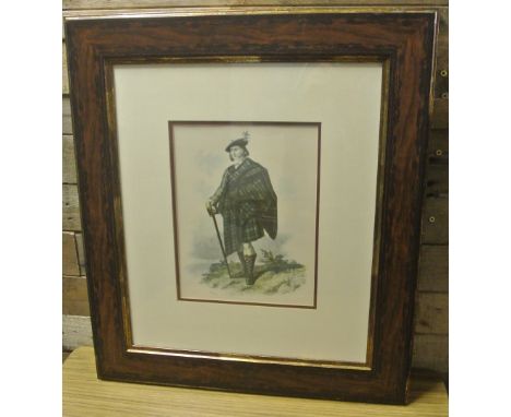 ART - A large framed 'Clansman' print by R R McIan, measuring 58x65cm