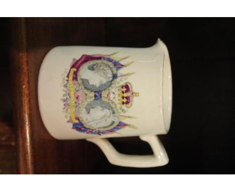 QUEEN VICTORIA - A commemorative milk jug for Queen Victoria's Diamond Jubilee with a transfer print to one side & text on th
