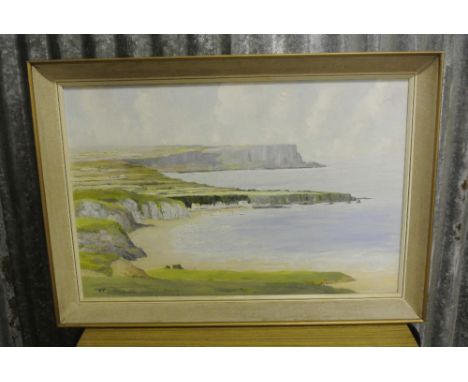 K C M KEOWN -An original framed oil painting of the Antrim Coast.