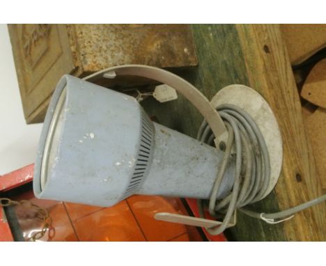 FURNITURE/ HOME - A small blue metal light for restoration.