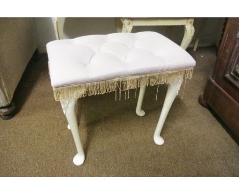 FURNITURE/ HOME - An antique style stool on cabriole legs.