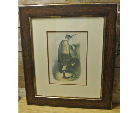 ART - A large framed 'Clansman' print by R R McIan, measuring 58x65cm