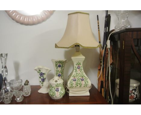CERAMIC/ HOME - A collection of various pieces of Cinque Port Pottery, to include a table lamp & 3 vases.