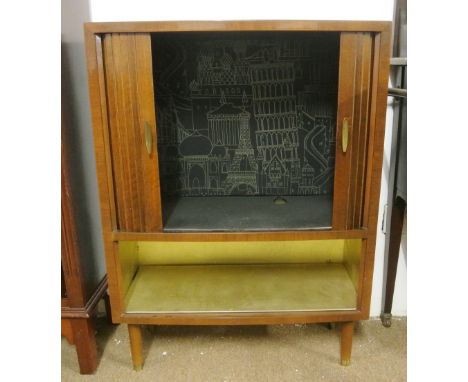 FURNITURE/ HOME - A beautiful upcycled Television cabinet with sliding screen doors & shelf. Measures 62x30x84xm