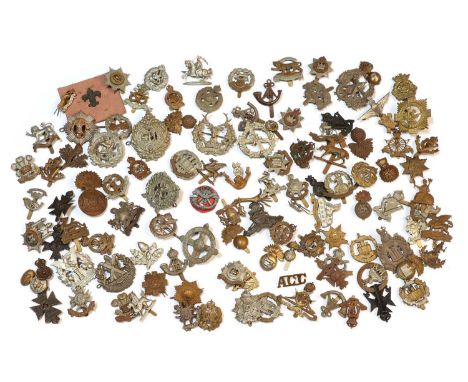  A collection of military cap badges, to include Loyal Suffolk Hussars, Royal Army Veterinary Corps, The Lancashire Fusiliers