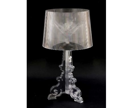 A 'Bourgie' table lamp, designed in 1994 by Ferruccio Laviani for Kartell, with a clear lucite base and shade, 68cm highCondi