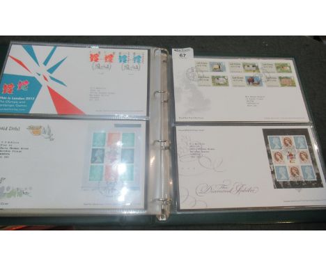 Great Britain collection of First Day covers in green album 1999 to 2016 period commemoratives, definitive and prestige bookl