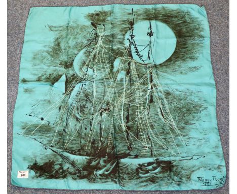 Vintage ladies silk scarf after Maggy Rouff, Paris.(B. P. 21% + VAT) 