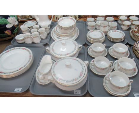 6 trays of Paragon fine Bone China ' Belinda' pattern coffee and dinnerware, to include: coffee pot, 6 coffee cups and saucer