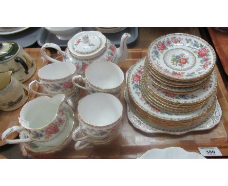 Tray of Grafton 'Malvern' tea ware to include teapot and 6 tea cups and saucers, 6 side plates, and 6 tea plates, together wi