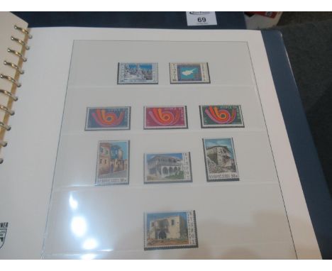 Cyprus E/M Mint Collection of stamps in boxes Linder printed album with pages complete to 1984 - about 400 stamps.   (B.P. 21