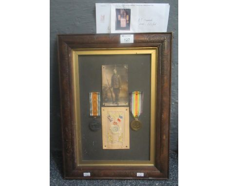 WWI Medal Duo awarded to 12-247728 Driver A Morgan Army Service Corps, War Medal and Victory Medal together with Photograph a