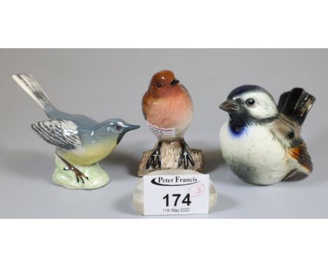 2 Beswick birds to include Robin and Grey Wagtail together with a Hummel figure of a bird.  (3)  (B.P. 21% + VAT) 