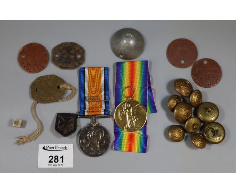 British WWI George V war medal awarded to 211362 Spr A R Liddell Royal Engineers, together with companion Victory medal in th