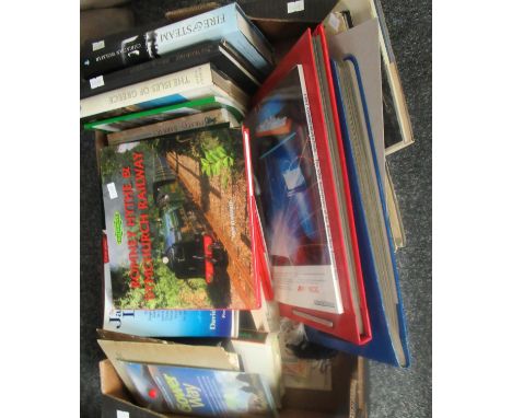 Box of assorted books along with two photograph albums, one empty and one with family photographs. Books to include Richard D